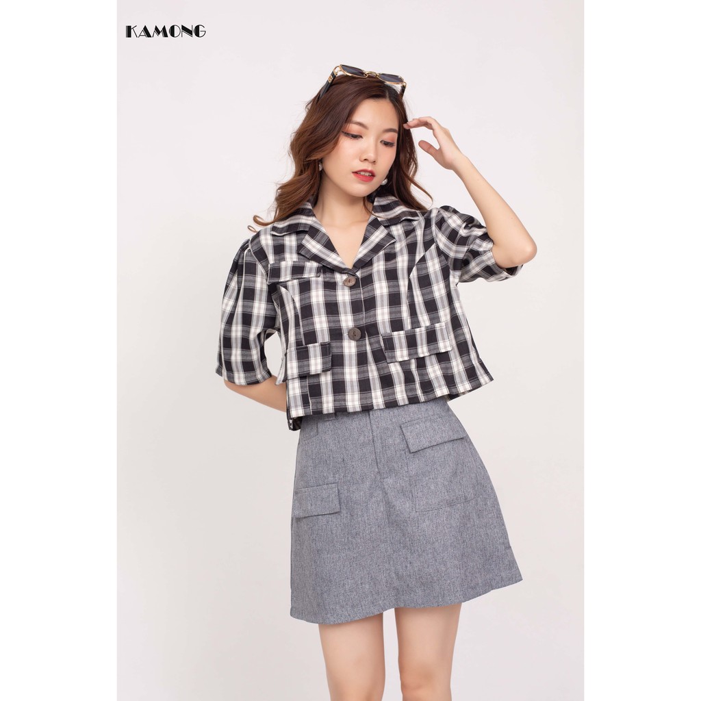 Chân váy chữ A phối túi KAMONG CV002 | BigBuy360 - bigbuy360.vn