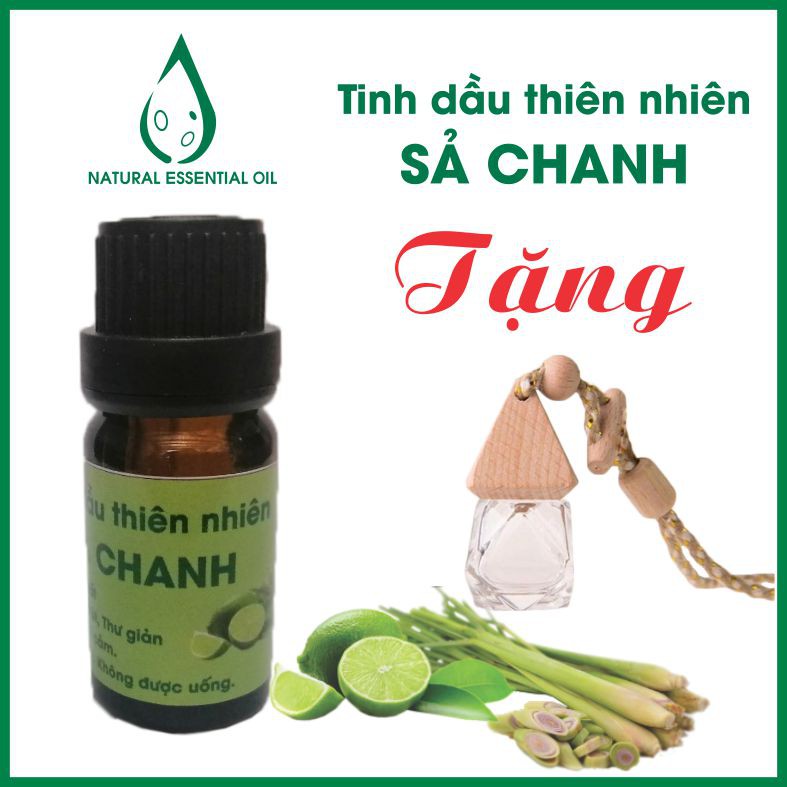 Tinh dầu sả chanh 10 ml + tặng kèm 1 lọ treo khuyết tán tinh dầu