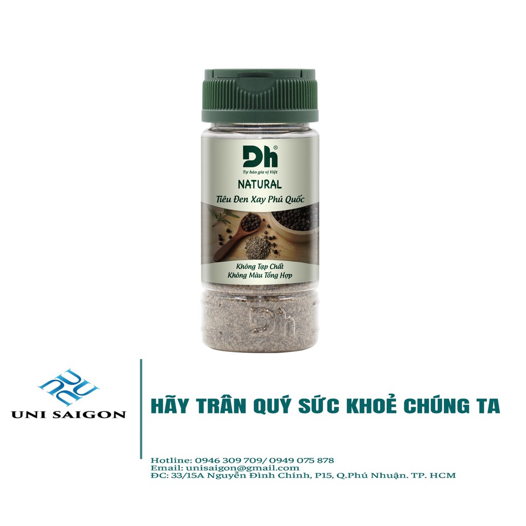 Hũ Natural Tiêu Đen Xay Phú Quốc - Thương hiệu DH Foods