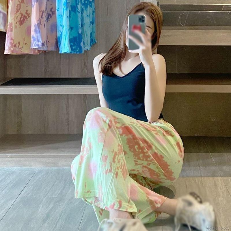 Quần Dài Lưng Cao Ống Rộng Màu Nhuộm Thời Trang Mùa Hè Cho Nữ | BigBuy360 - bigbuy360.vn