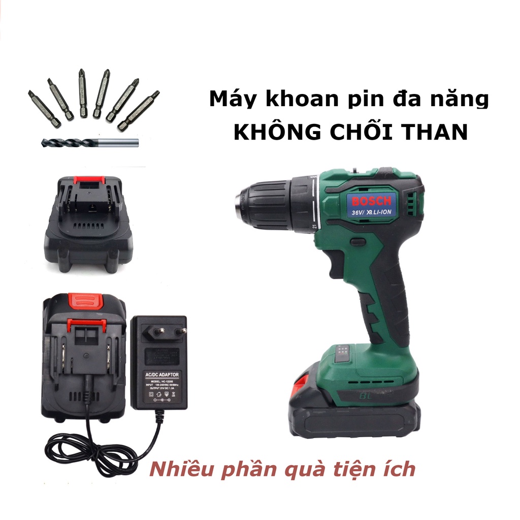 Máy khoan pin bắt vít đa năng Bosch 36v không chổi than, đầu kẹp autolock nhỏ gọn