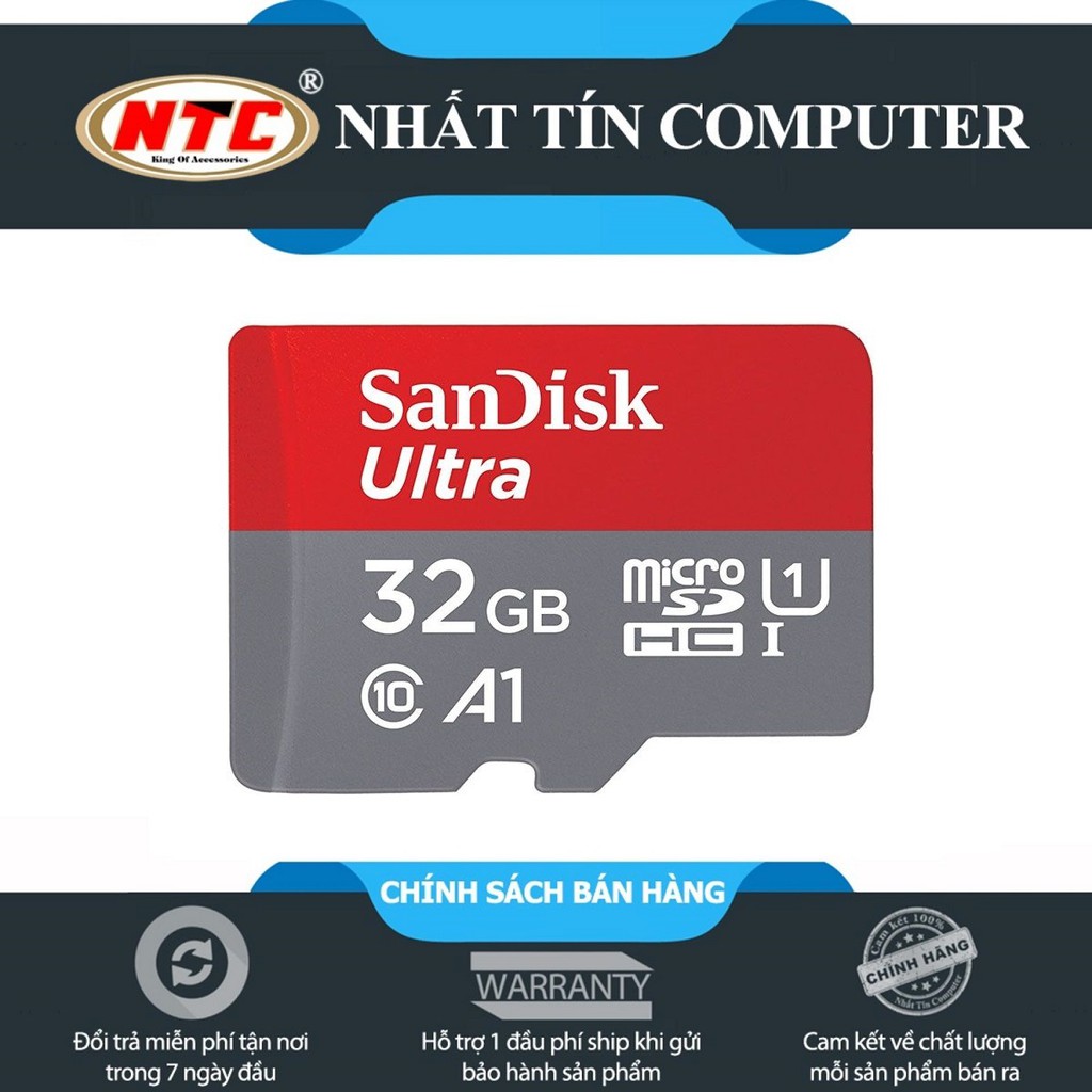 Thẻ nhớ MicroSDHC SanDisk Ultra A1 32GB Class 10 U1 98MB/s - box Hoa (Đỏ)