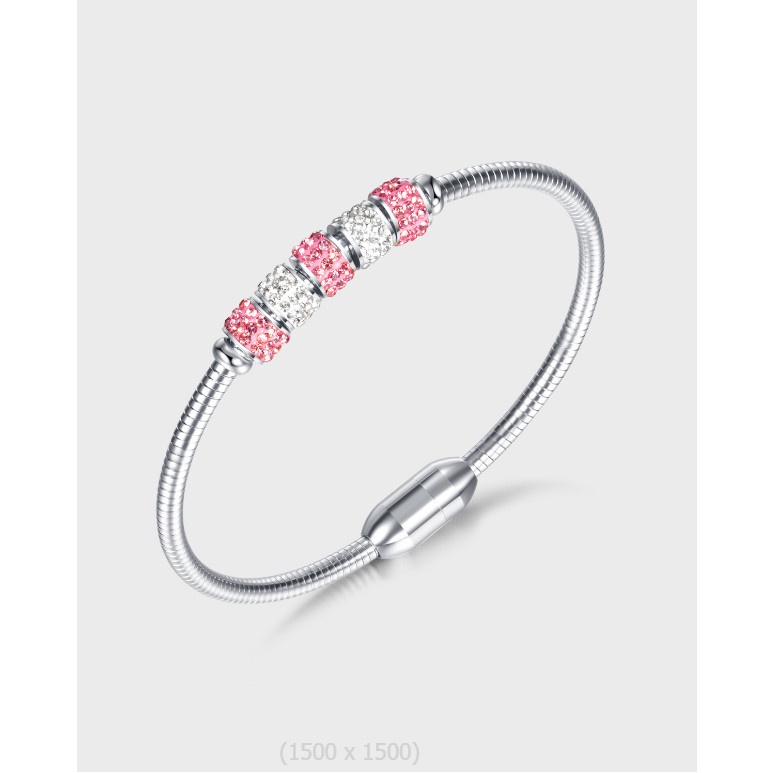 Vòng Tay Đính Đá Nhân Tạo Zircon Titan Ko Đen TT 4271