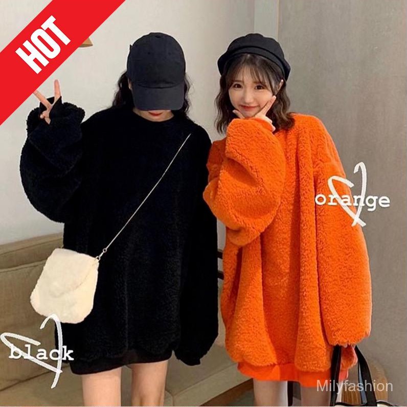 Áo nỉ dài tay cổ tròn form rộng thời trang dành cho nữ