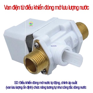 Van Điện Từ điều khiển đóng mở Lưu Lượng Nước DC12V-24V-AC220V Thường Đóng