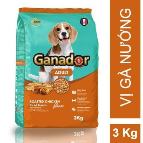 Hanpet.GV- (Bao 3kg) Thức ăn dạng hạt cao cấp GANADOR thức ăn cho chó mọi lứa tuổi