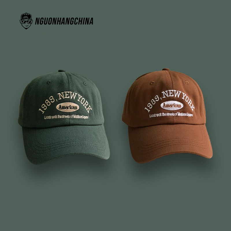 Mũ lưỡi trai họa tiết thêu chữ New York nhiều màu sắc cho nam nữ