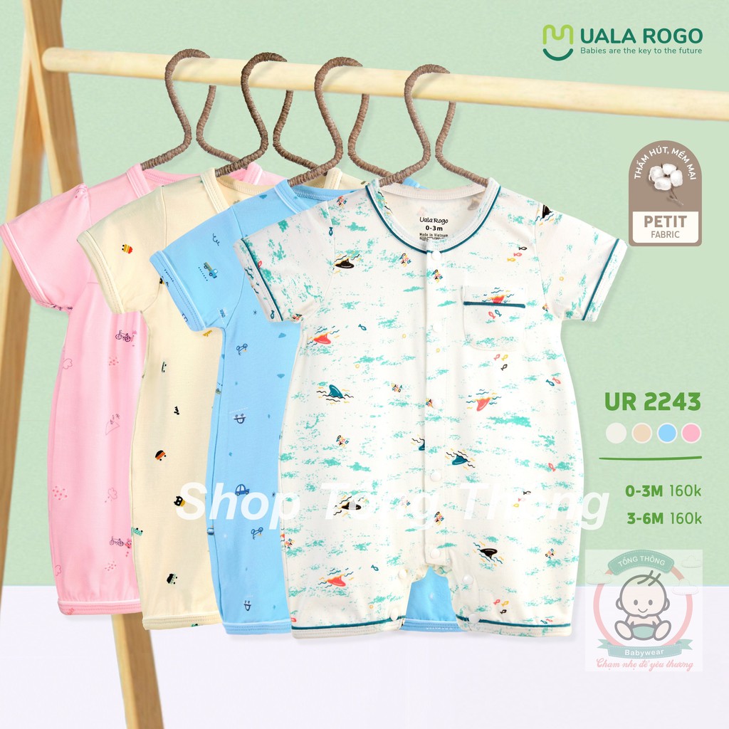 Bodysuit cộc tay petit siêu mềm mịn, co giãn tốt, thấm hút tuyệt đối bé trai bé gái 2230 3065 3075 Uala Rogo