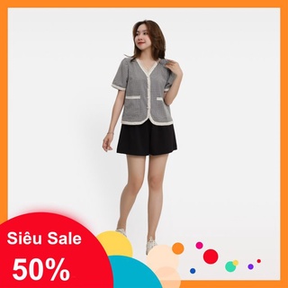 Set Đồ Nữ , Set Bộ Caro Viền Ren Nút Ngọc Cực Xinh Shop Chu