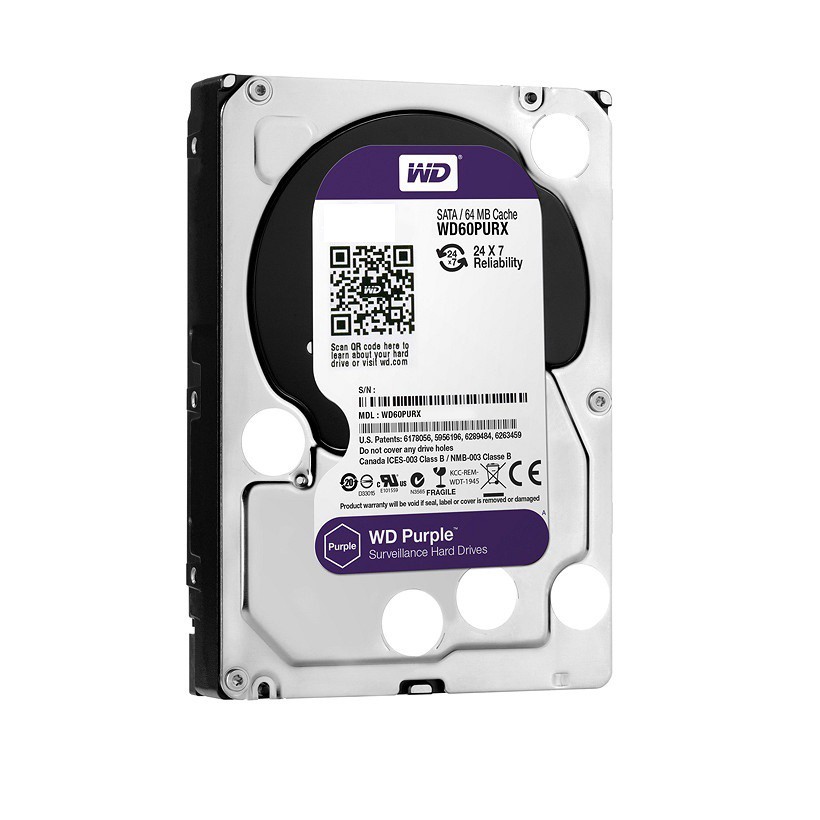 [Mã 159ELHA giảm 7% đơn 300k] Ổ Cứng HDD Western Digital Purple 3.5 inch Sata 3 Chính Hãng Bảo Hành 3 năm