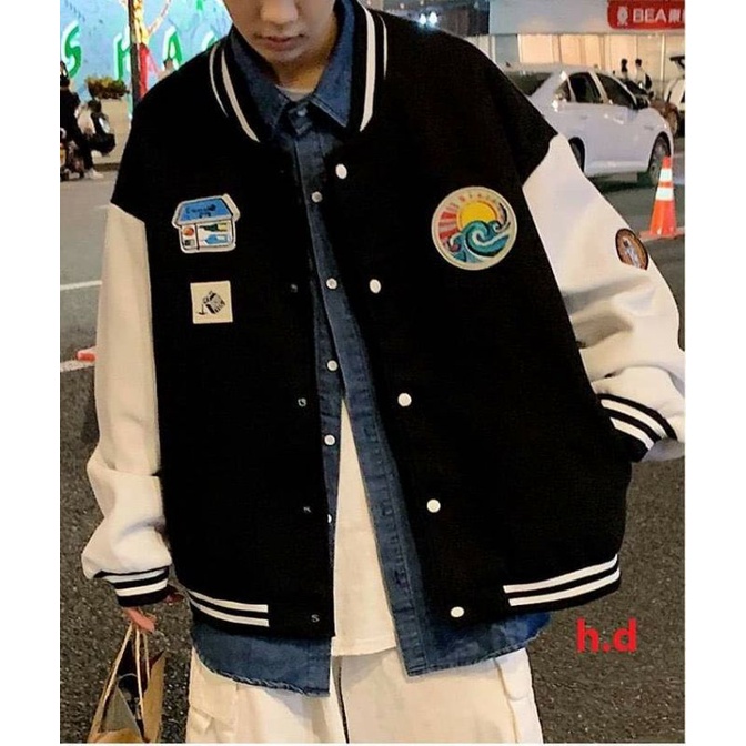 Áo Bomber Khoác Nam nữ Unisex Ngôi Nhà chất nỉ vs gió ko xùThời trang thu đông BasicJacket bóng chày  giữ nhiệt