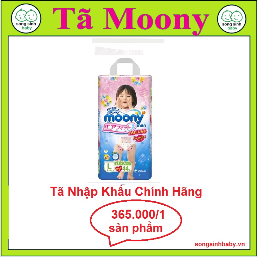 Tã - bỉm quần Moony L44 (bé gái 9-14kg)