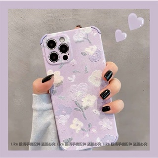 Ốp Điện Thoại Da Chống Sốc Họa Tiết Hoa Tranh Sơn Dầu Cho IPhone 14 13 12 11 Pro max