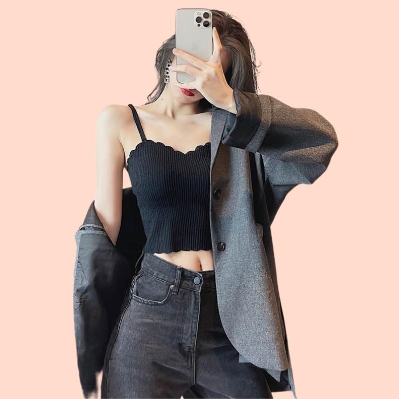 Áo Lót nữ Cotton Dán Dài Su Official Áo Bra Mút Mỏng 2 Dây Nâng Ngực 2122