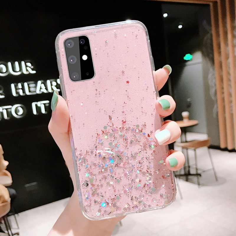 Ốp điện thoại silicon phối kim tuyến cho Samsung Galaxy A03 M52 A03S A02 A12 M12 A02S A32 A52 M31S M11 A11 A21 A21S A31 M31 A01 A51 A71 A81 A91 Note 8 9 10 Lite Plus