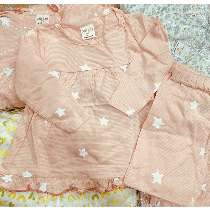 Bộ Bozip chất mềm mại dáng babydoll viền bèo họa tiết ngộ nghĩnh cho bessRIo hàng có sẵn kèm video