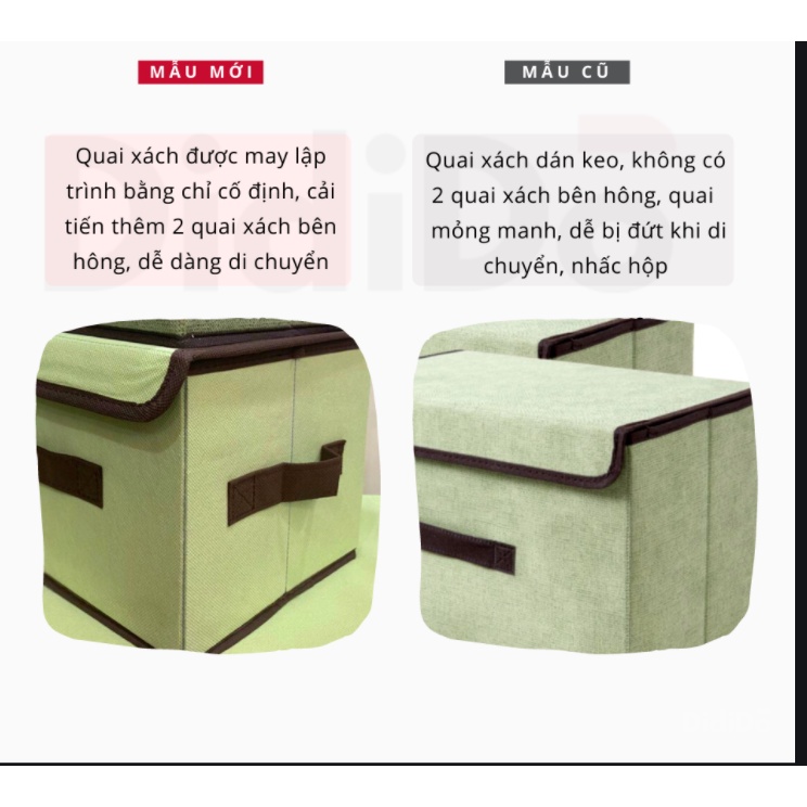 Hộp Vải Đựng Đồ Tiện Lợi, Thùng Đựng Quần Áo Đa Năng( combo 2 cái to+bé)