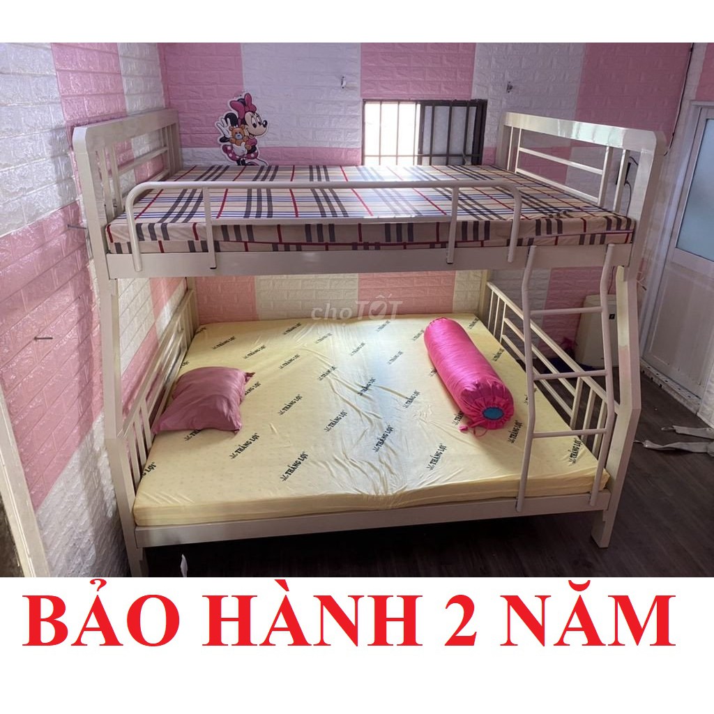 Giường sắt 2 tầng trên 1m6 dưới 1m8, hình ảnh thực tế giao hàng nhanh