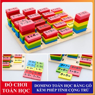 Domino toán học 110 chi tiết🔥giá hủy diệt🔥 bằng gỗ giúp bé học toán cực kì bổ ích