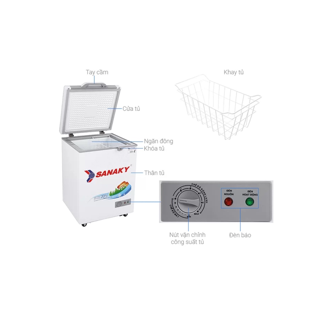 Tủ đông Sanaky VH-150HY2 150 lít - ĐIỆN MÁY KHO RẺ