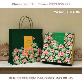Bộ túi hộp đựng 4 bánh trung thu 200g - 250g THTT006