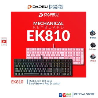 Bàn phím cơ Gaming DAREU EK810 (MULTI-LED, Blue/ Brown/ Red D switch)