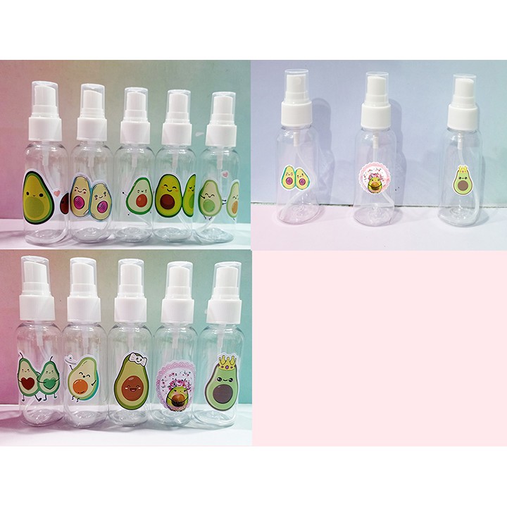 Chai Lọ Đựng Mỹ Phẩm trái bơ Đi Du Lịch 50ml LMPI3 12 cung hoàng đạo avocado trà sữa trứng lười yakult hoa cúc GD