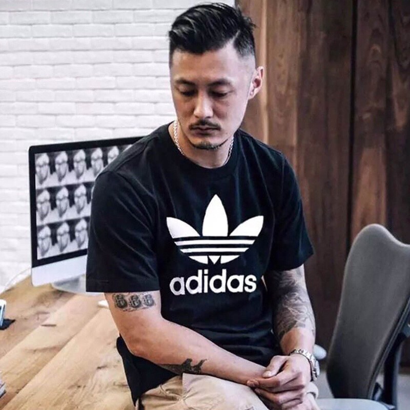 ADIDAS Áo Thun Thể Thao Tay Ngắn In Logo Lớn Có Size S-4Xl Dành Cho Nam Giới