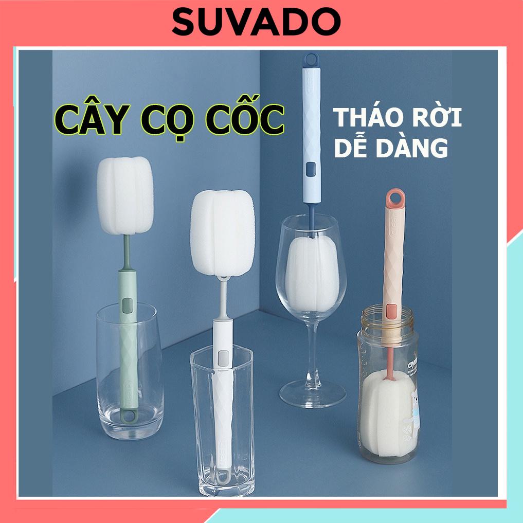 Cây Cọ Rửa Cốc chén Bình Sữa Chai lọ que rửa ly bằng bọt biển có thể tháo rời RY177 SUVADO