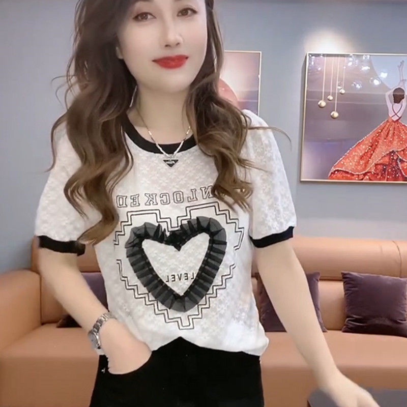 Áo Thun Tay Ngắn Cổ Tròn Thời Trang Mùa Hè 2022 Cho Nữ