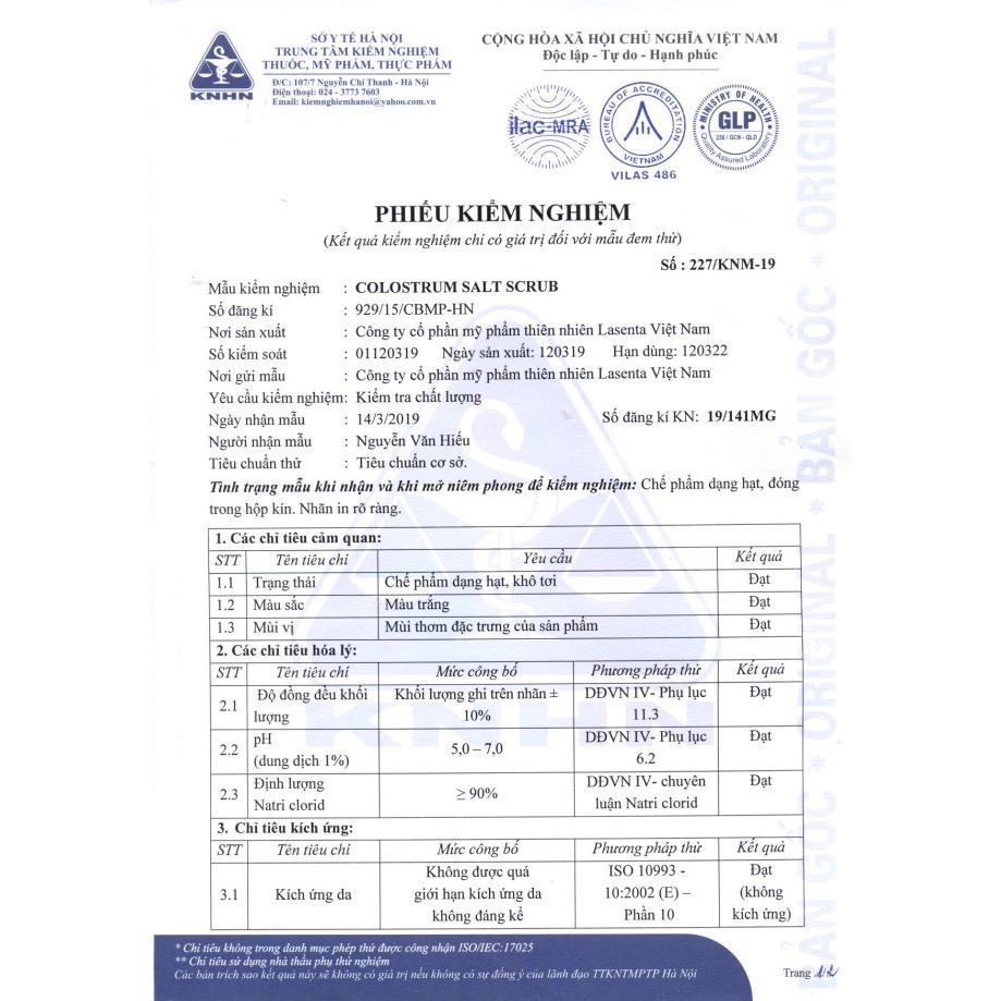 Muối Tắm Tinh Chất Sữa Non Lasenta Hết Mụn Lưng, Viêm Nang Lông