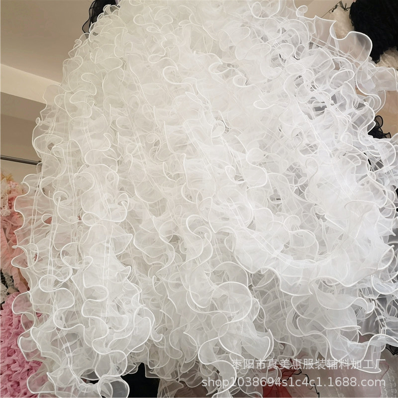 Cuộn Dây Ren Màu Trắng Rộng 10cm Phụ Kiện Váy Cưới Cho B thumbnail