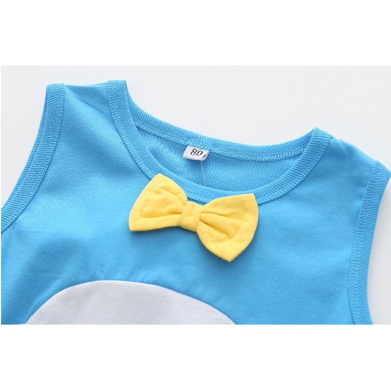 Áo liền quần cho bé 3 lỗ hình động vật và hoa quả hàng Quảng Châu mã 9121