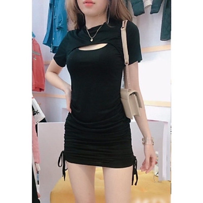 Váy body nữ khoét ngực sexy⚡️Hàng đẹp⚡️đầm thiết kế chất mát | BigBuy360 - bigbuy360.vn