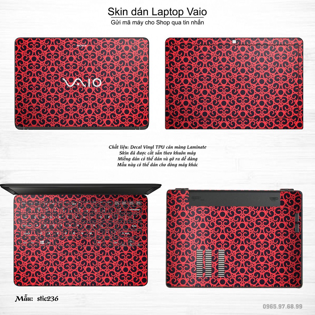 Skin dán Laptop Sony Vaio in hình Hoa văn sticker _nhiều mẫu 38 (inbox mã máy cho Shop)