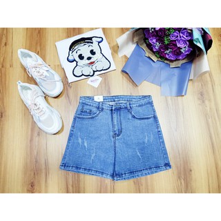 Quần short jean nữ hàng co giãn lưng cao