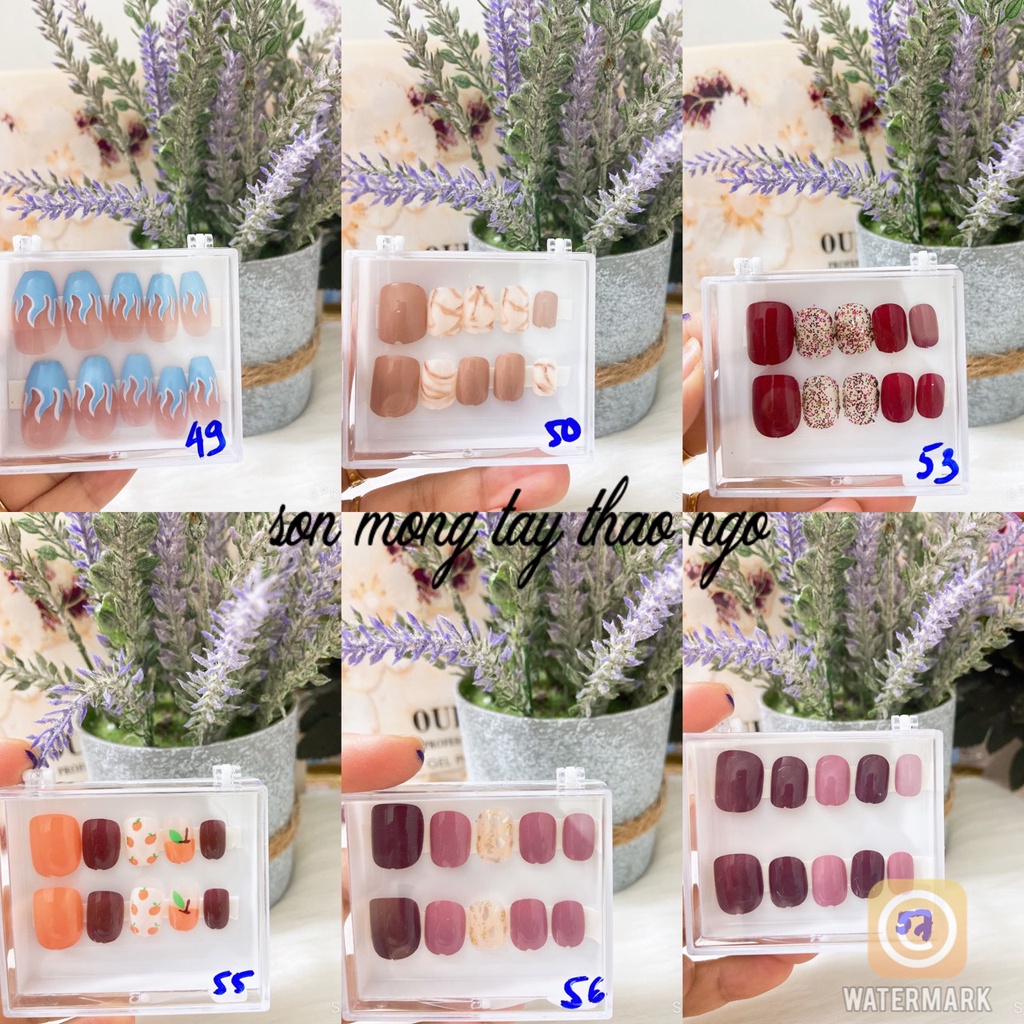(hàng mới về) Nail Box ❤️Set 10 Móng Tay Giả Nailbox Tặng Keo Dán Móng