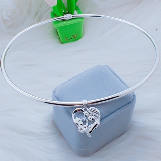 🔥🔥 Kiềng Trơn Mặt Mẫu Tử Thiêng Liêng Bạc Nguyên Chất