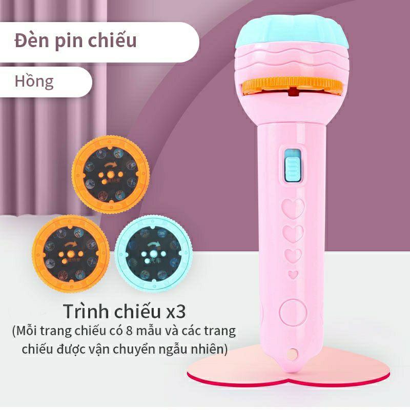 Đèn pin chiếu hình cho bé 24 động vật ngộ nghĩnh, giúp bé học phát triển trí não sớm