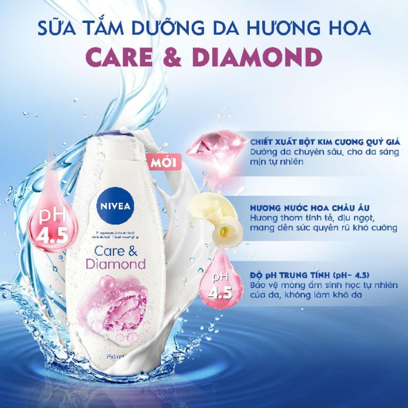 SỮA TẮM DƯỠNG DA HƯƠNG HOA NIVEA 750ML