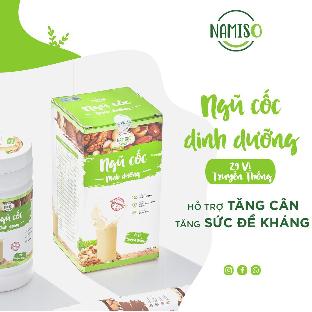 Bột ngũ cốc dinh dưỡng tăng cân Namiso chính hãng 29 vị ngon tuyệt