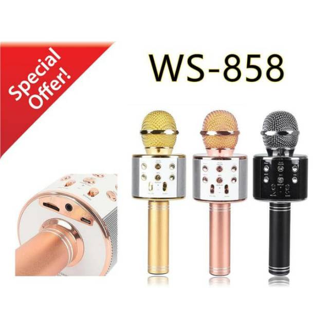 Micro Bluetooth Wster Ws 858 Kèm Loa Và Phụ Kiện