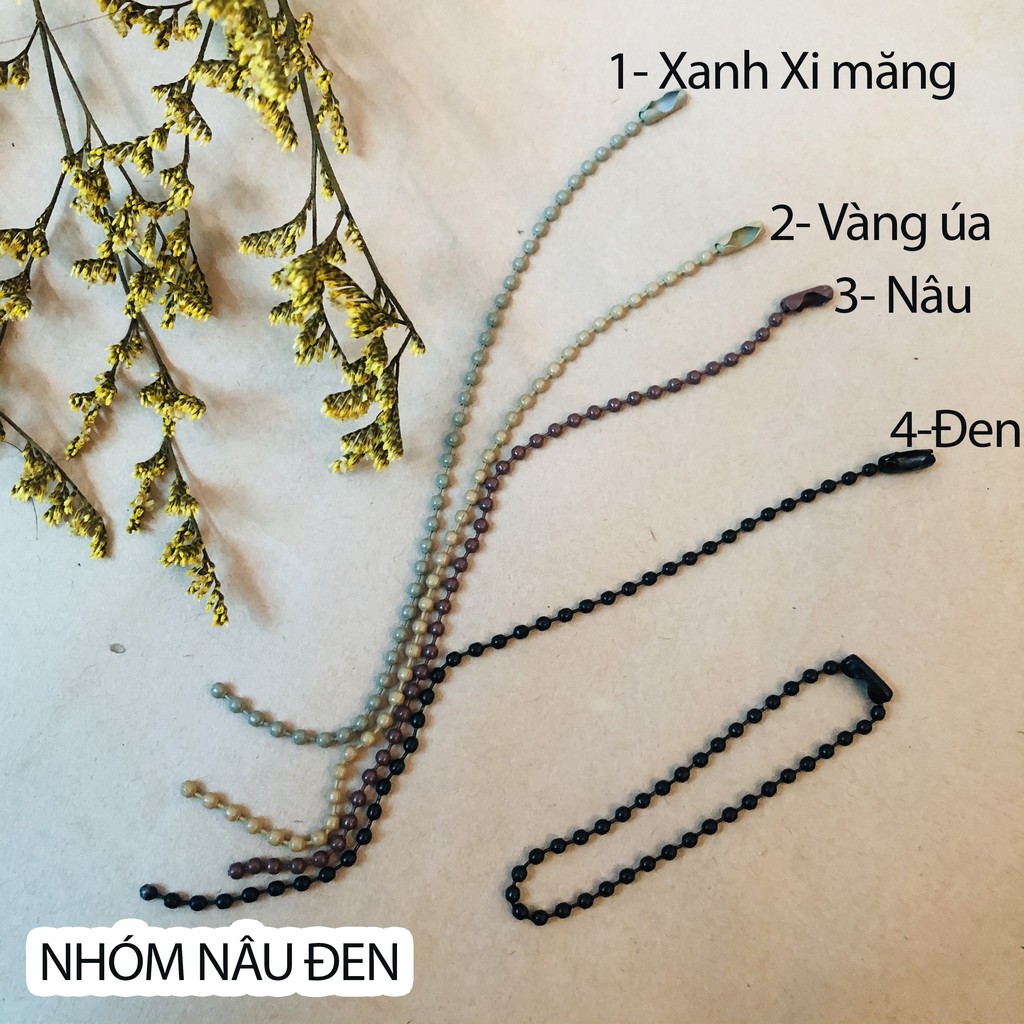 1 dây bi 15cm phủ sơn đủ màu để gắn chìa khoá / làm móc khoá đồ handmade keychain key ring nhiều màu