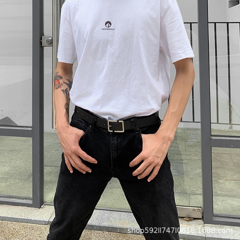 Thắt Lưng Nam Unisex Bản Nhỏ BBelt Asta Accessories Màu Đen Đẹp Dây Lưng Da PU Mặt Kim Loại Hàn Quốc - BBelt TO