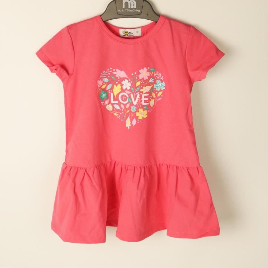 Đầm Thun Bé Gái Love Heart BEESMART