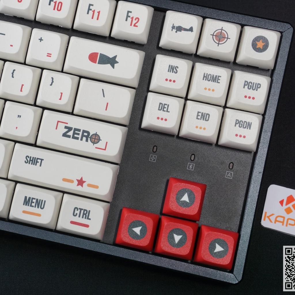 Bộ keycap MITSUBISHI ZERO FIGHTER - XDA - PBT - Dyesub - 162 nút cho bàn phím cơ (Filco, Leopold, IKBC, Edra, keychron)