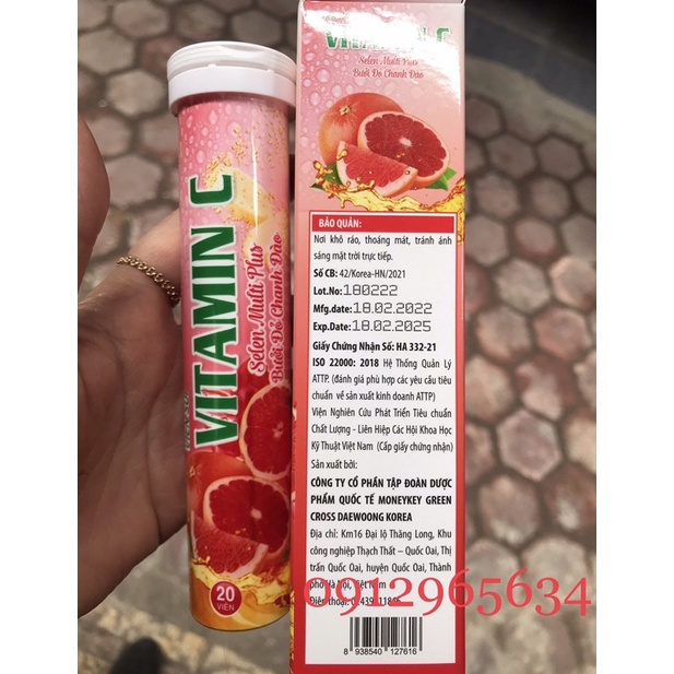 Hộp 20 VIÊN SỦI VITAMIN C SELEN MULTI PLUS - BƯỞI ĐỎ CHANH ĐÀO bổ sung chất dinh dưỡng bồi dưỡng cơ thể da khoẻ đẹp