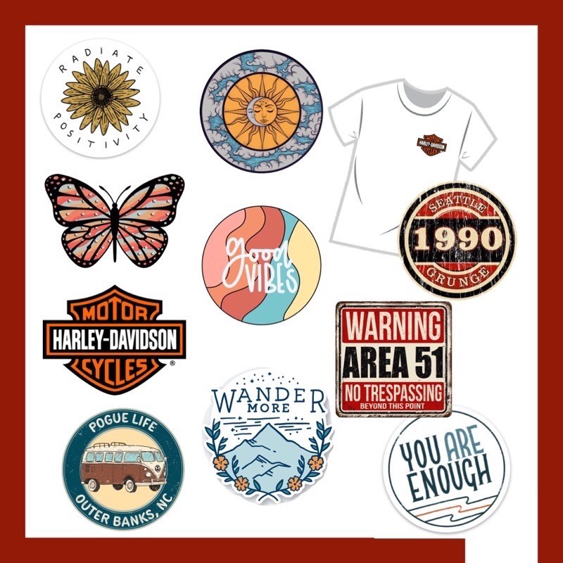 Decal Logo Sticker Patch in áo ủi trực tiếp lên vải hình biểu tượng cỏ 4 lá may mắn