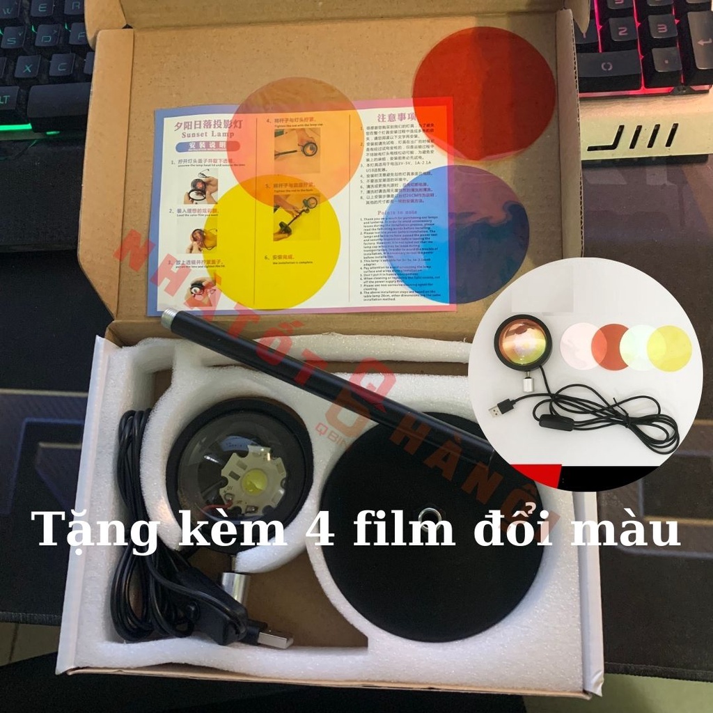 ĐÈN SUNSET LAMP 4MÀU MỘT ĐÈN DECO 27CM