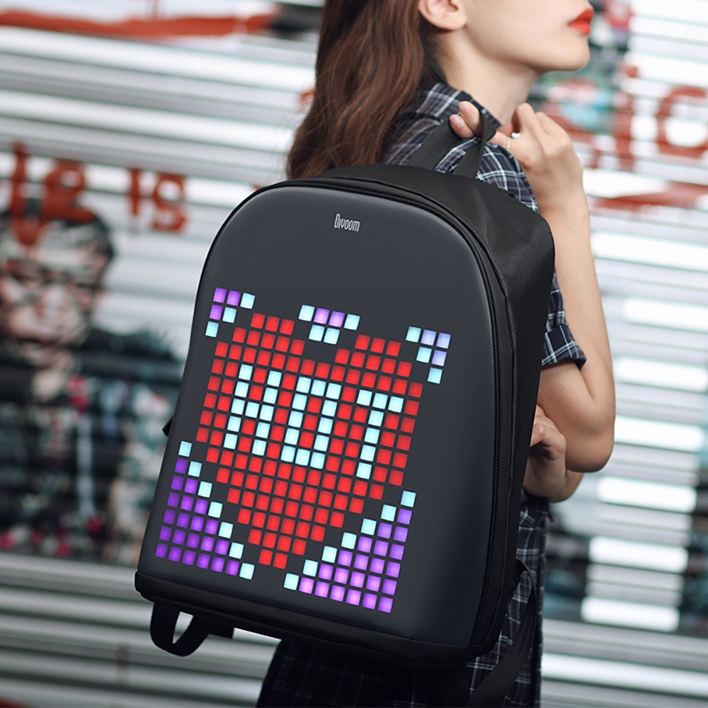 Balo Divoom – Pixoo Backpack Màn Hình LED, Ngăn Laptop 14 Inch, Chống Thấm Nước